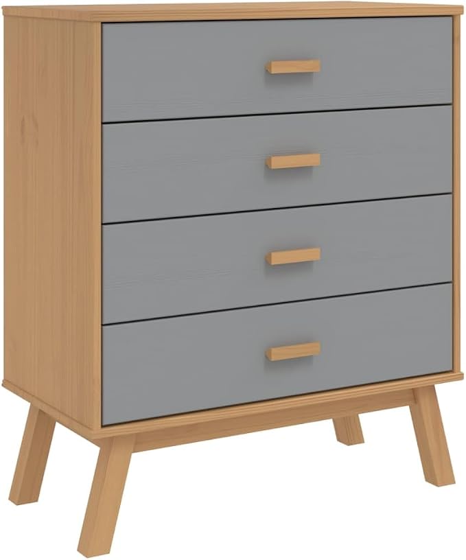 Scandinavian Style Solid Pine Wood Drawer Cabinet - Image 2