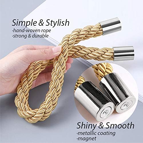 NICEEC 4 Pack Strong Magnetic Curtain Tiebacks Modern Simple Style Drape Tie - Image 3