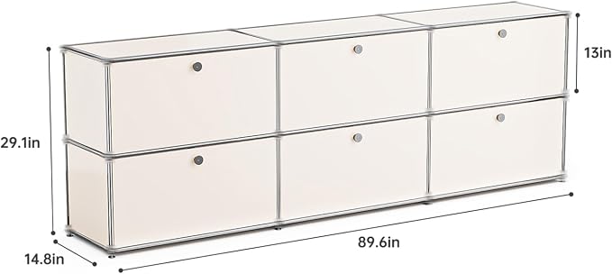 Modern Storage Cabinet White H, Home Office Cabinet, Versatile Free-Standing - Image 3
