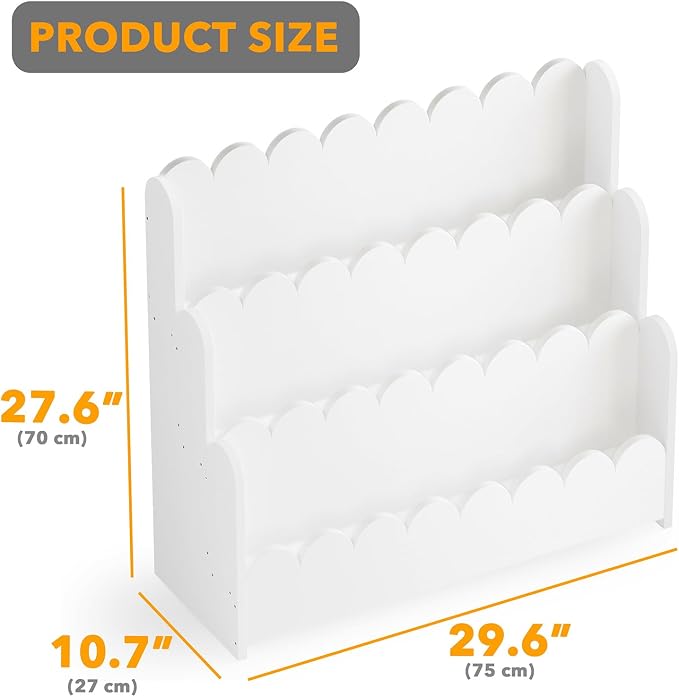 SpaceAid 3-Tier Scalloped Bookshelf, Montessori Bookcase - Image 2