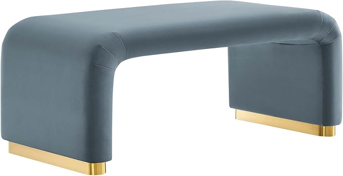 Modway EEI-6735-BRA-CAB Koda Performance Velvet Waterfall Ottoman, Brass Cadet by Modway