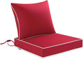 MIULEE Red Outdoor Seat Cushion 22x22 Inch Waterproof & 3 Year Fade Resistant by MIULEE