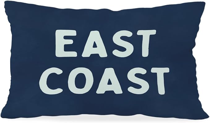 Coastal Throw Pillow Cover 12x20, Trendy Retro Dorm by Unknown