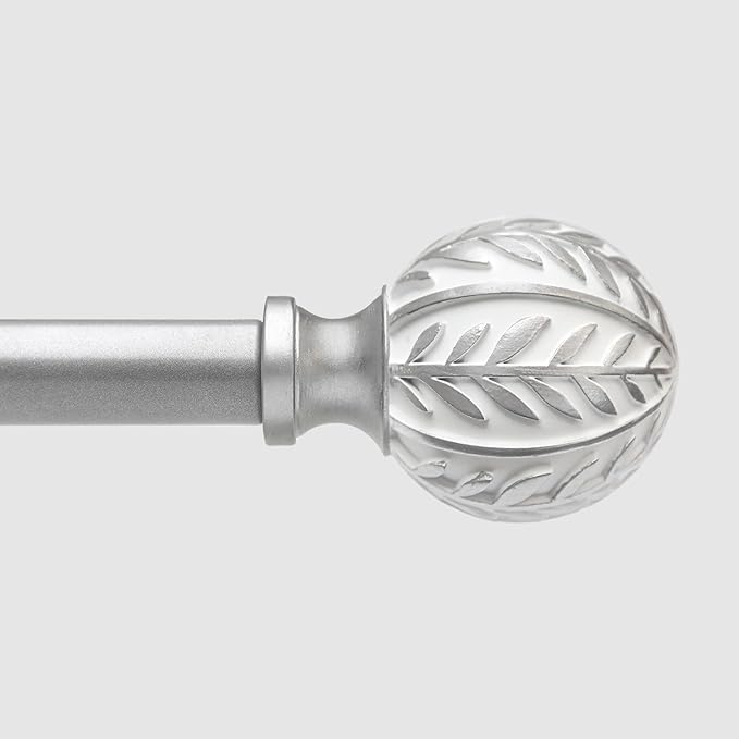 QDWIS Silver Curtain Rods for Windows 66 to 120 inch, Rustic Decorative Drapery by Unknown