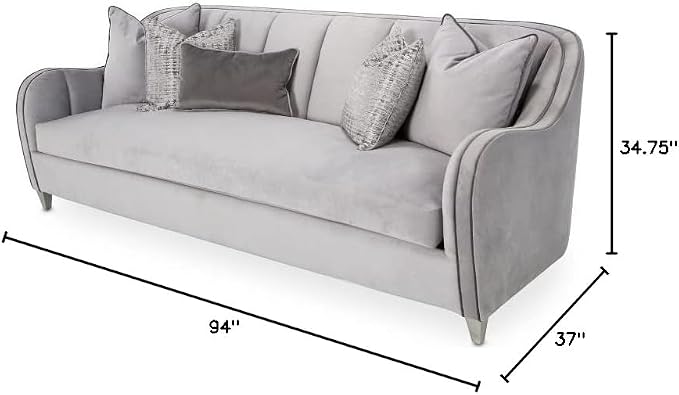 MICHAEL AMINI Roxbury Park 94" W Velvet Sofa in Steel Gray/Slate - Image 3