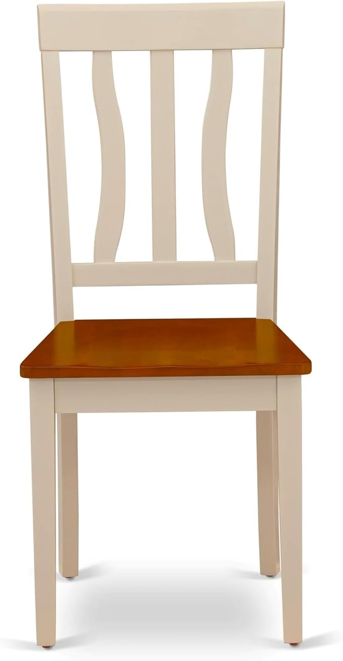 East West Furniture ANC-WHI-W Antique Dining Room Chairs - Image 4