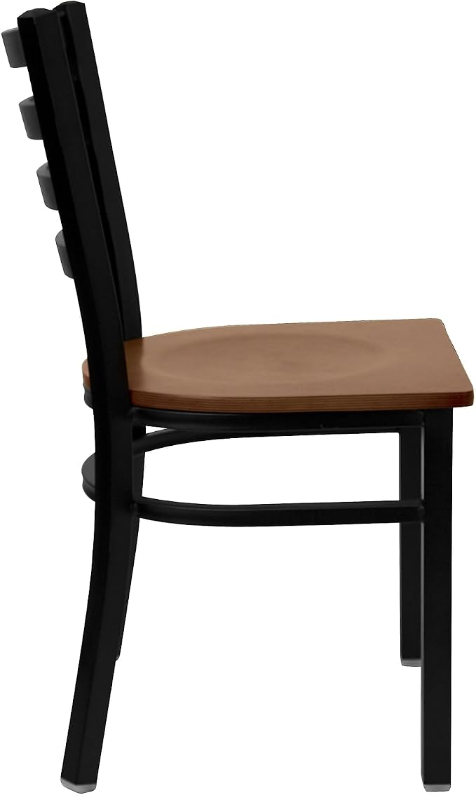 Flash Furniture HERCULES Series Black Ladder Back Metal Restaurant Chair - Image 7