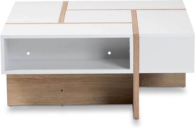 HomeStock White and Oak Coffee Table - Image 5