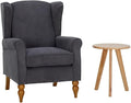 Upholster Accent Armchair & Side Table 2-Piece Set, Chenille Vintage Style by YABTOP