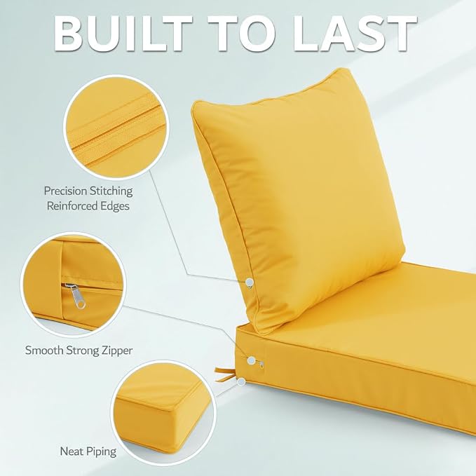22x22 Inch Patio Chair Cushions Set of 2, Outdoor Furniture Cushions - Image 6