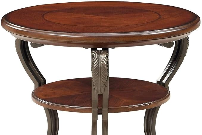 Traditional Style Brown Cherry 1pc Sofa Table Open Bottom Shelf Ornate Design - Image 5