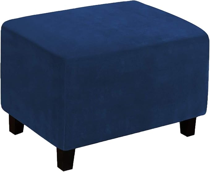Ottoman Cover, Stretch Rectangle Velvet Ottoman Slipcovers of Foot Stool by LiveGo
