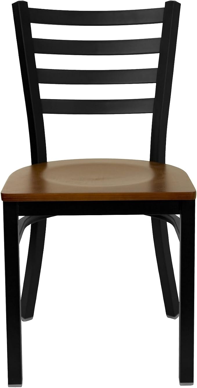 Flash Furniture HERCULES Series Black Ladder Back Metal Restaurant Chair - Image 8