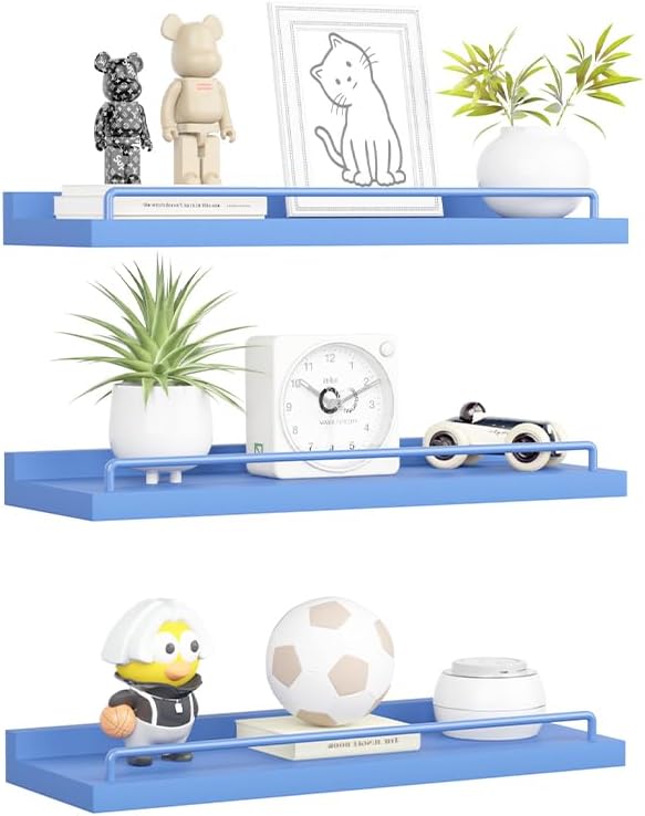 RYOFOBETTO Blue Floating Shelves, Room Decor Shelves, Picture Frames by RYOFOBETTO