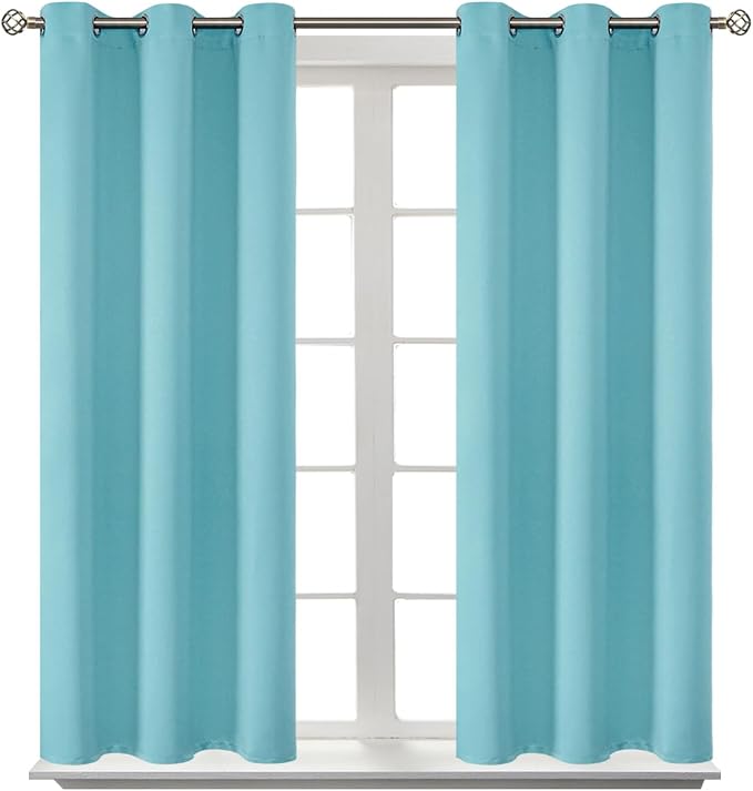 BGment Baby Blue Short Curtains by BGment