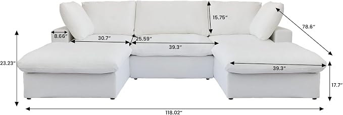 Cloud Modular Sectional Sofa Couch, U Shaped Couch 5 Seater - Image 2