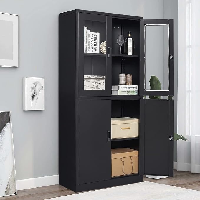 Black Metal Storage Cabinet - Image 7