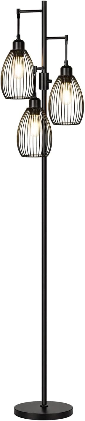 Dimmable Floor Lamp, 3 x 800LM LED Edison Bulbs Included, Farmhouse Industrial - Image 8