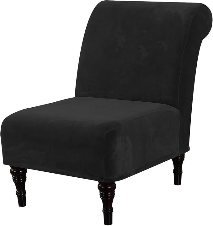 H.VERSAILTEX Armless Accent Chair Covers Thick Velvet Armless Chair Slipcovers by HVERSAILTEX