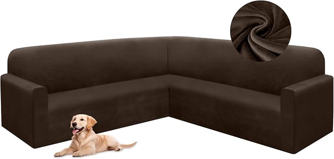 HDCAXKJ Corner Sectional Couch Covers Velvet Stretch L Shape Sofa Cover Soft by HDCAXKJ
