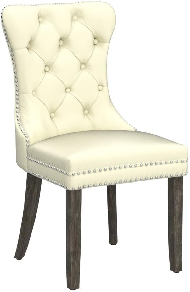 KCC Faux Leather Dining Chairs Set of 6, Upholstered High-end Tufted Dining - Image 5