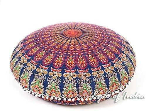 Mandala Floor Pillow Cover Meditation Cushion Seating Throw Hippie Round - Image 5