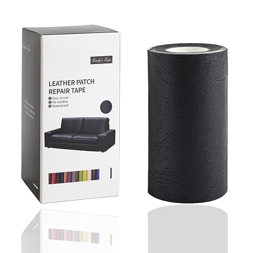 Leather Repair Tape Patch kit Retro Black Heavy Duty, 4x60 inch Self Adhesive by Cindy%27s+Tape