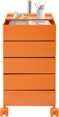 5 Tier Storage Cabinet, 360° Rotating Sofa Side Cabinet, Mobile Bedside Table by Unknown