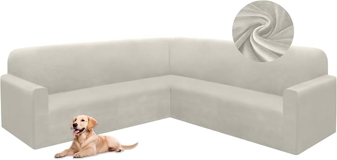 HDCAXKJ Corner Sectional Couch Covers Velvet Stretch L Shape Sofa Cover Soft by HDCAXKJ