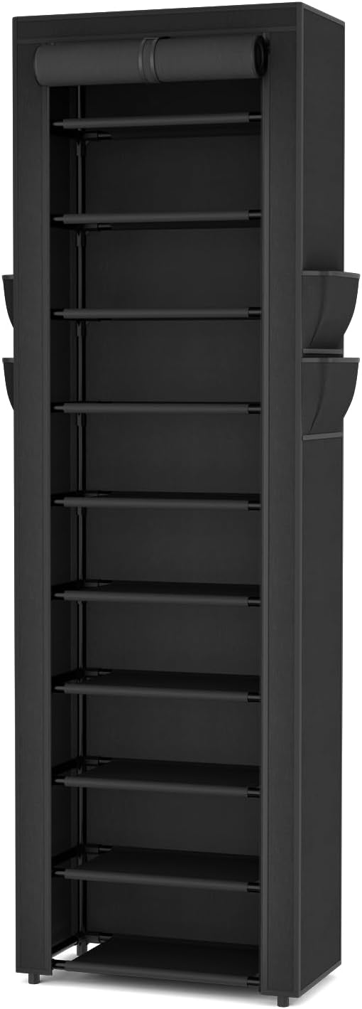 VTRIN Vertical Narrow Shoe Rack Organizer 10 Tier Tall Shoe Shelf Holds 20-22 - Image 9