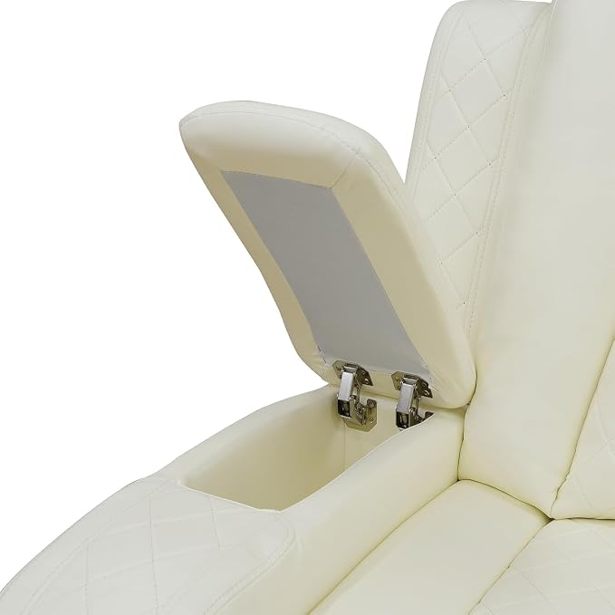 Power Recliner Sofa with LED Lights, Leather Power Reclining Sofa, Living Room - Image 7