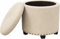 HomePop Home Decor | Upholstered Round Storage Ottoman by HomePop
