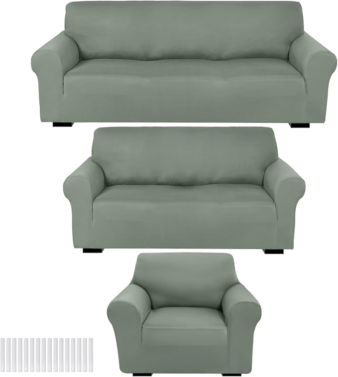 Peryiter 3 Pcs Couch and Loveseat Covers Set Sofa Cover by Peryiter