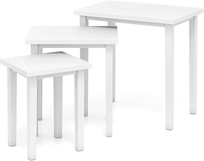 Giantex Nesting Tables Set of 3, Farmhouse Stacking Side Table - Image 9