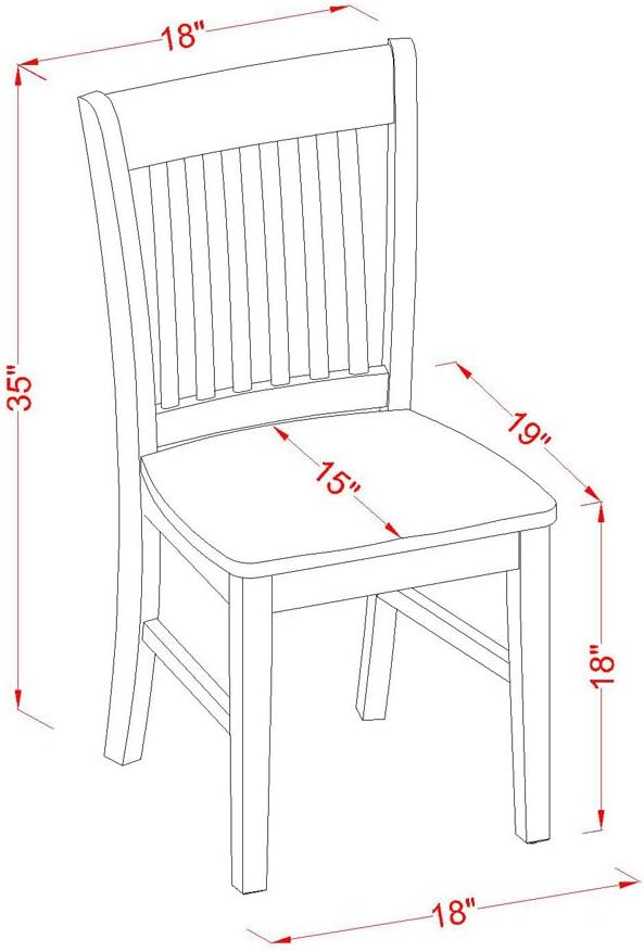 East West Furniture NDNO3-LWH-W 3 Piece Dining Room Table Set Contains a - Image 9