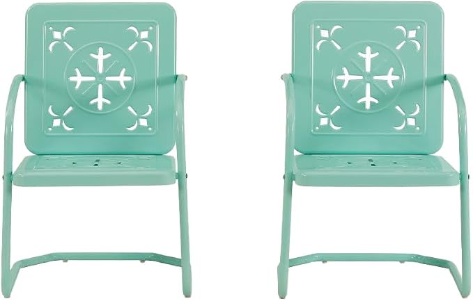 Crosley Furniture Azalea 2-Piece Outdoor Chair Set, Vintage Retro Metal Patio - Image 4