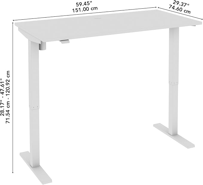 Bush Business Furniture 60-inch Electric Height Adjustable Standing Desk - Image 3