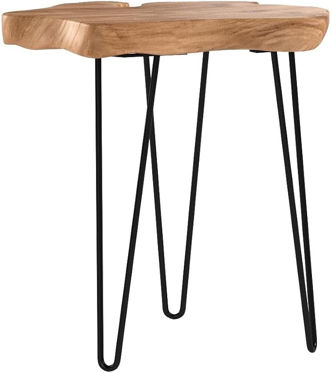 WELLAND Live Edge Cedar End Table, Unique Desktop Side Table, Natural Clear - Image 5