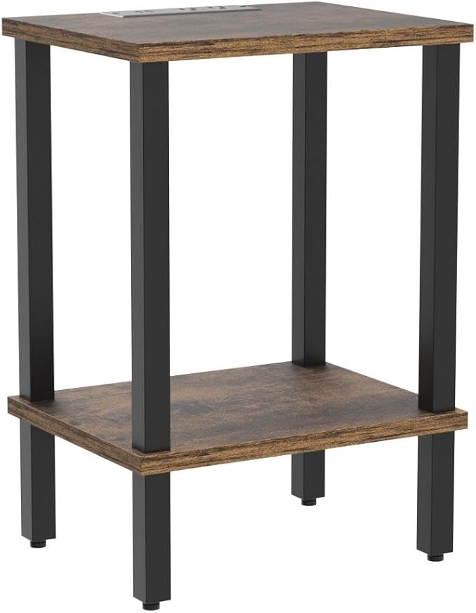 TUTOTAK End Table with Charging Station, Side Table with USB Ports and Outlets - Image 5