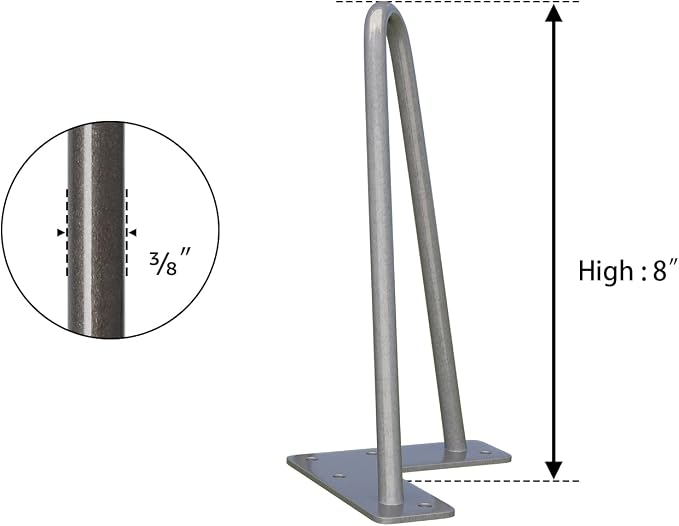 SMARTSTANDARD 8 Inch Heavy Duty Hairpin Furniture Legs, Metal Home DIY Projects - Image 8