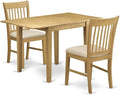 East West Furniture NDNO3-OAK-C 3 Piece Dining Set Contains a Rectangle Dining by EastWestFurniture