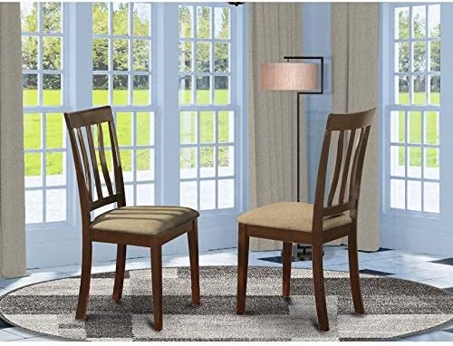 East West Furniture ANC-CAP-W Antique Dining Room Chairs - Image 3