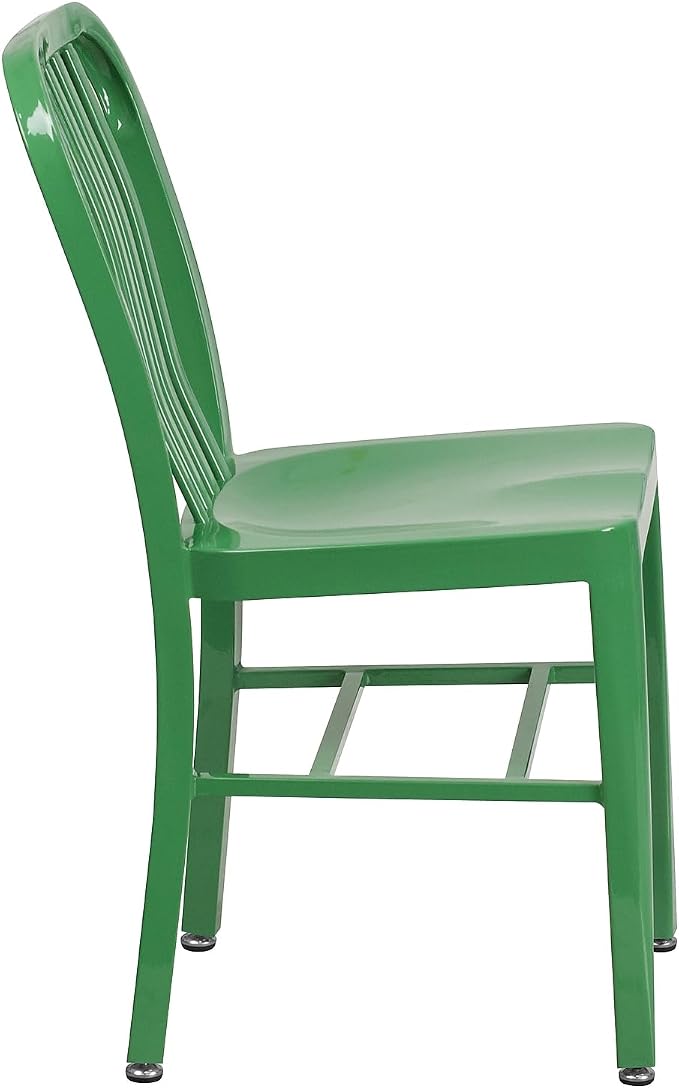 Flash Furniture Commercial Grade Green Metal Indoor-Outdoor Chair - Image 7