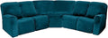 LightInTheBox 7-Piece Velvet Stretch Reclining Couch Covers 5 Seats Corner Sofa by LTLIGHTS