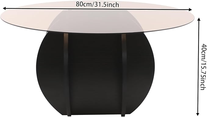Round Glass Coffee Table for Living Room - Image 3