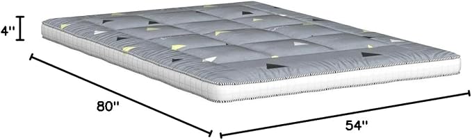 MAXYOYO Grey Triangle Futon Mattress, Padded Japanese Floor Mattress Quilted - Image 3