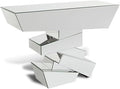 ZURI Furniture Modern Naxos Console Table Mirrored Glass Finish Sharp Geometric by ZURI