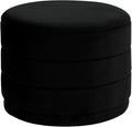 23" Upholstered Round Velvet Ottoman by CAIPINFUL