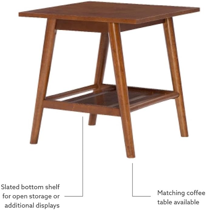 Linon Samantha Mid-Century Modern Living Room Wood Single Shelf End Table in - Image 10