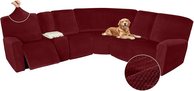 Arfntevss Sectional Recliner Couch Covers Velvet Washable Corner Sectional Sofa by Arfntevss